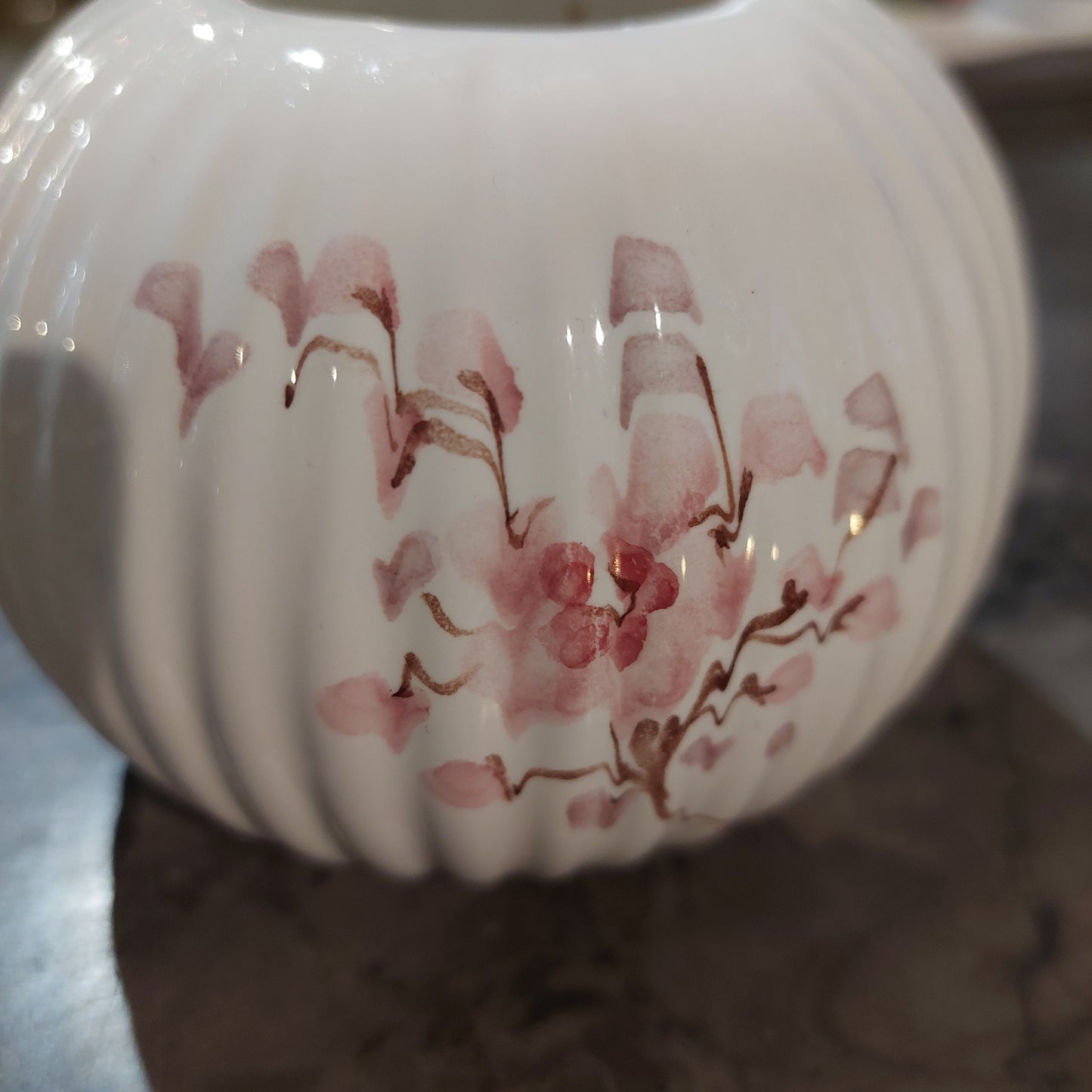 Vasetto Ceramica S.stefano Di Camastra Fiori Di Pesco