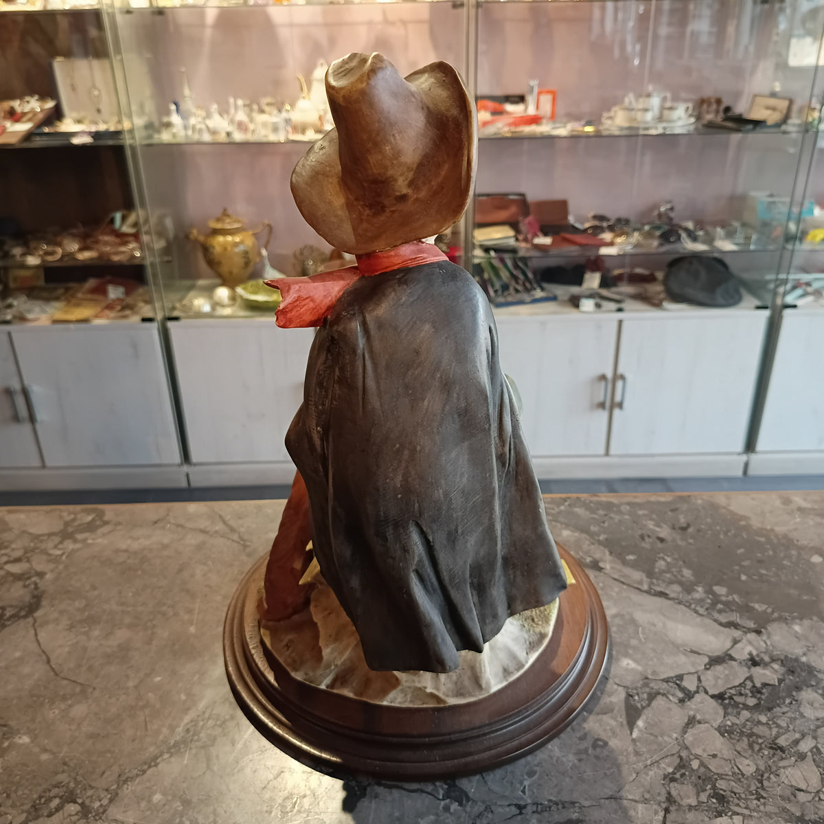 Statua Anziano Con Cane Stile Capodimonte