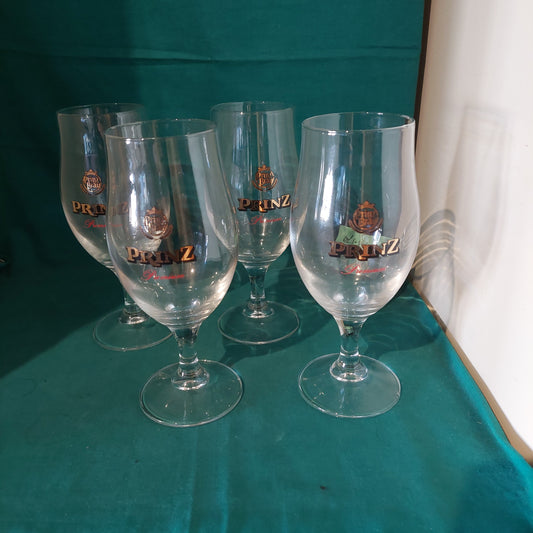 Set/4 Calici Vetro Birra Prinz Brau