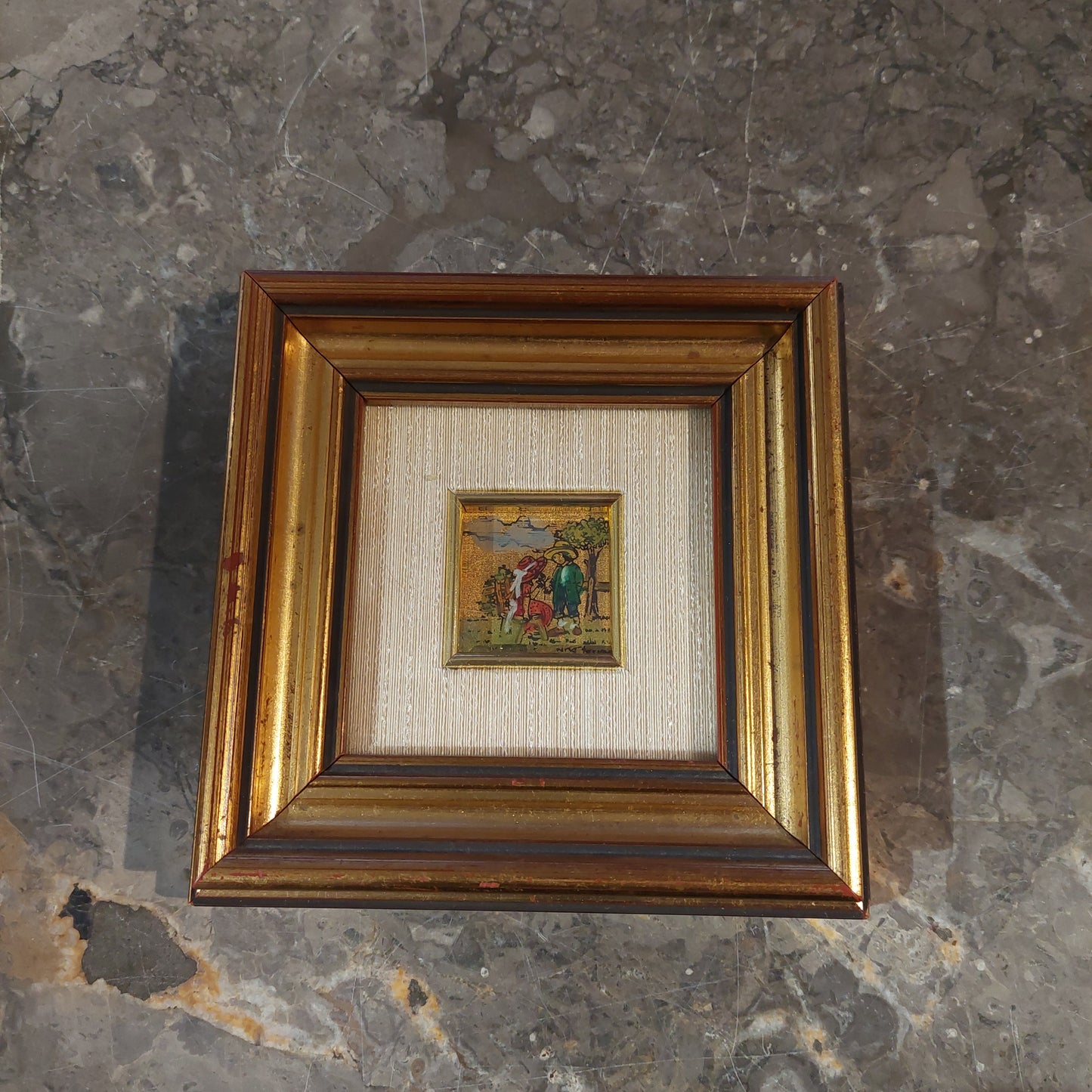Quadro Foglia Oro Cm14x14
