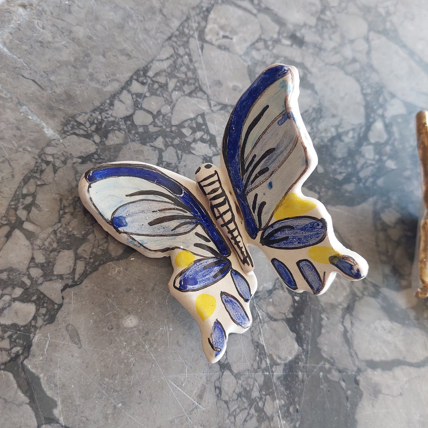 Farfalla Ceramica Dipinta A Mano Cm7,5x7,5x2h
