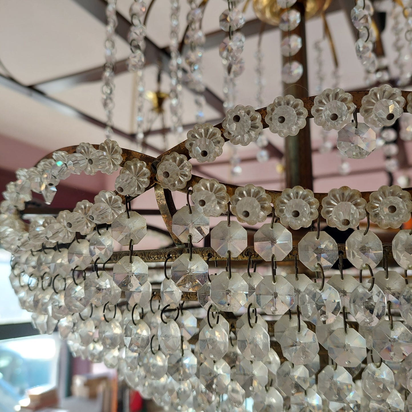 Lampadario Ottone Brindoli Anni 50 4/luci