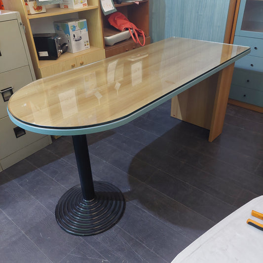 Scrivania Curva Avion Piano Vetro Cm170x72x78,5h