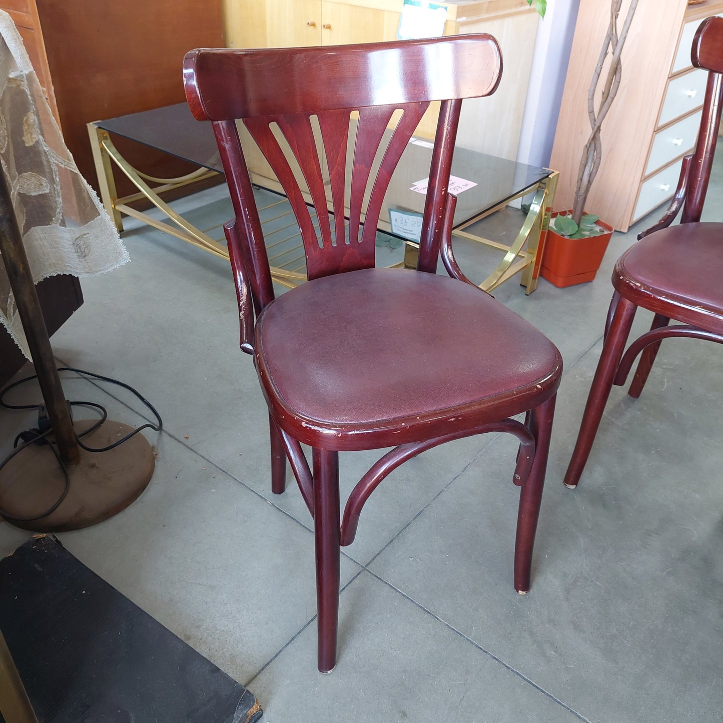 Set/4 Sedie Thonet Legno/pelle Crisafulli