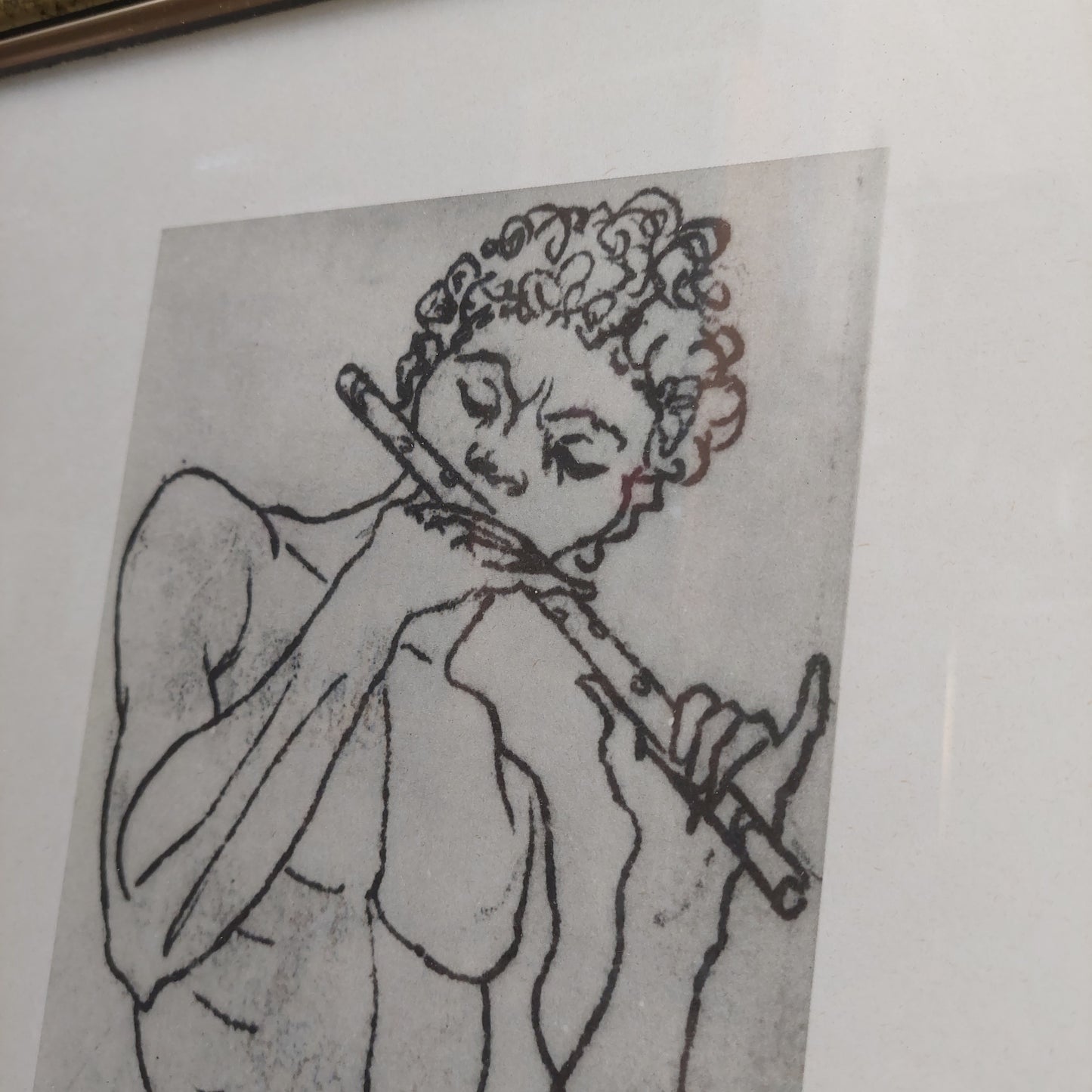 Quadro Litografia Corrado Cagli "giovane Col Flauto" Cm44x60