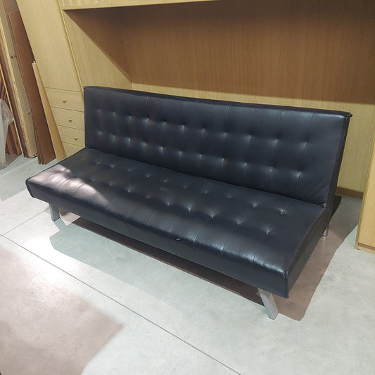 Divano Letto Pelle Nera Cm180x80 (cm180x95)