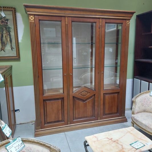 Vetrina* Cristalliera Noce 3 Ante Cm196x53x220h