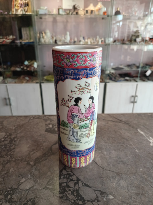 Vaso Cilindrico Porcellana Cinese
