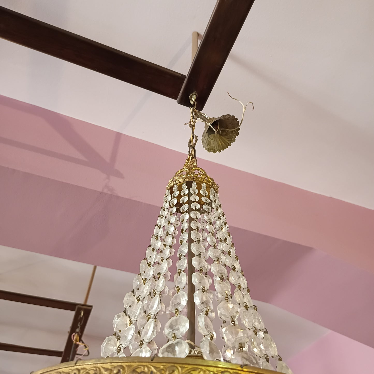 Lampadario Stile Impero Ottone Gocce 4/luci