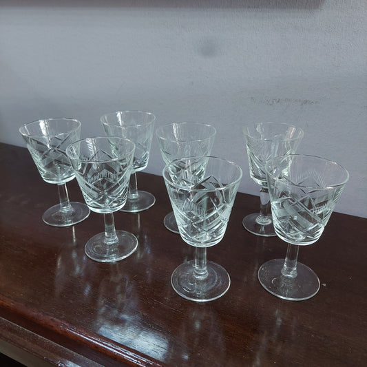 Set/7 Calici Liquore Cristallo Molato