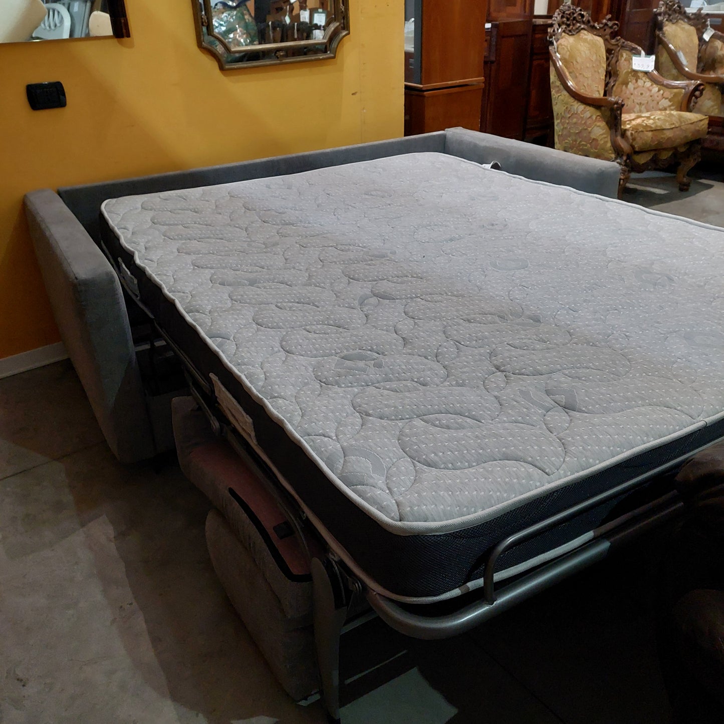 Divano Letto Grigio 2 Posti Cm185x95x85h