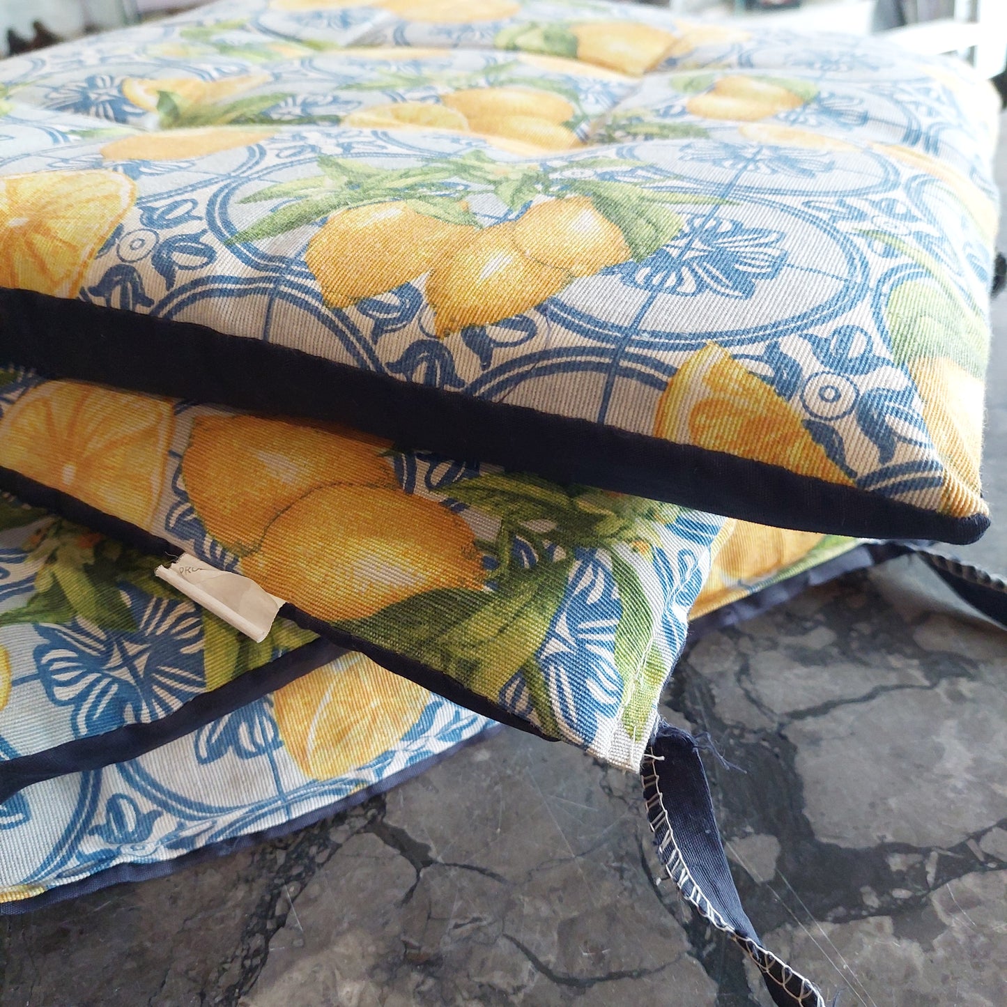 Set/4 Cuscini Per Sedie Decoro Limoni Cm404x0