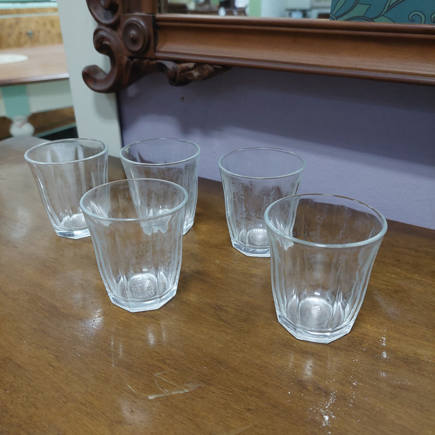 Set/5 Bicchierini Vetro Francese Vintage