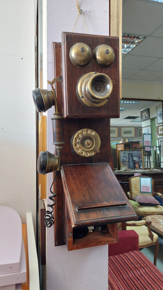 Telefono Da Parete Legno Vintage