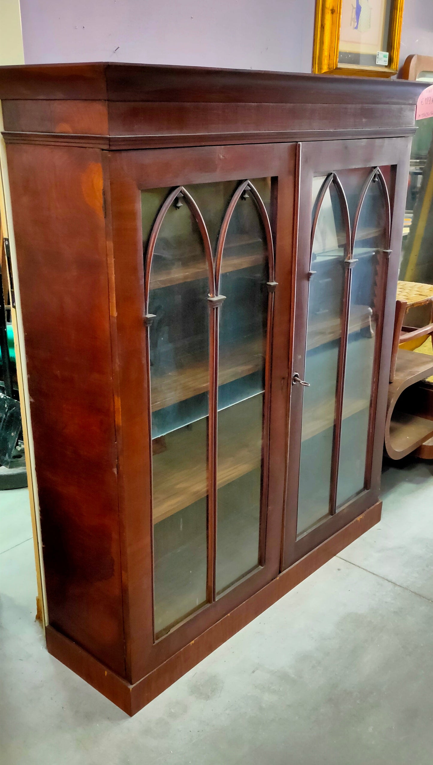 Vetrina Mogano 2/a Stile Inglese Fine 800 Cm113x34x134h