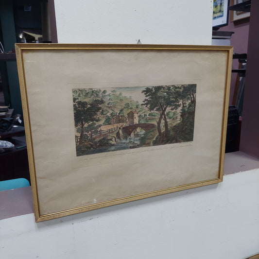 Quadro Litografia Paesaggio Antonio Donati Cm71x50
