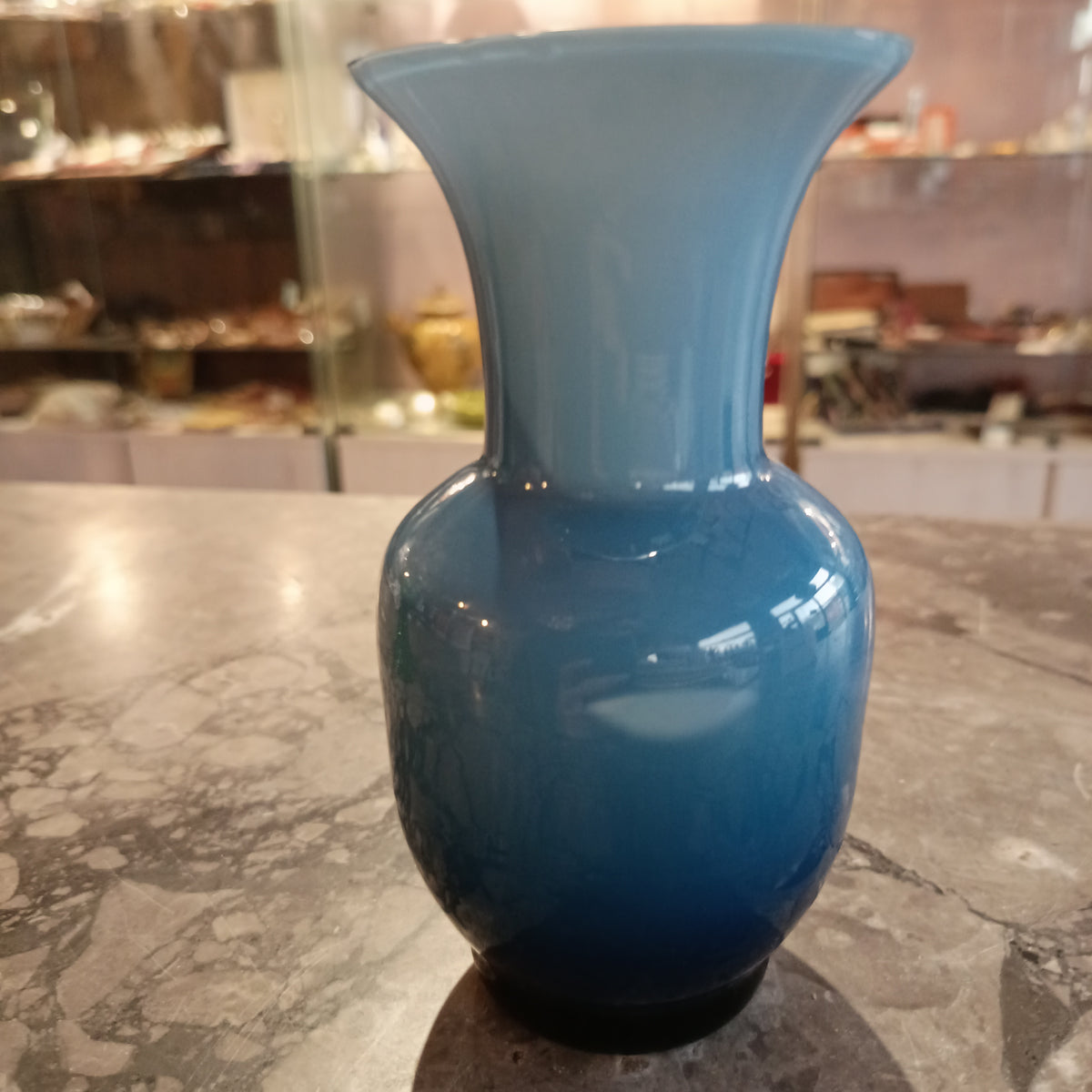 Vasetto* Vetro Murano Incamiciato Azzurro