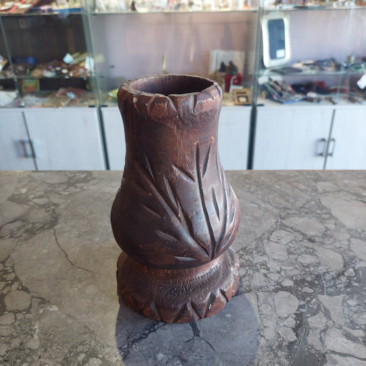 Vaso * Portafiori Legno Intagliato Vintage