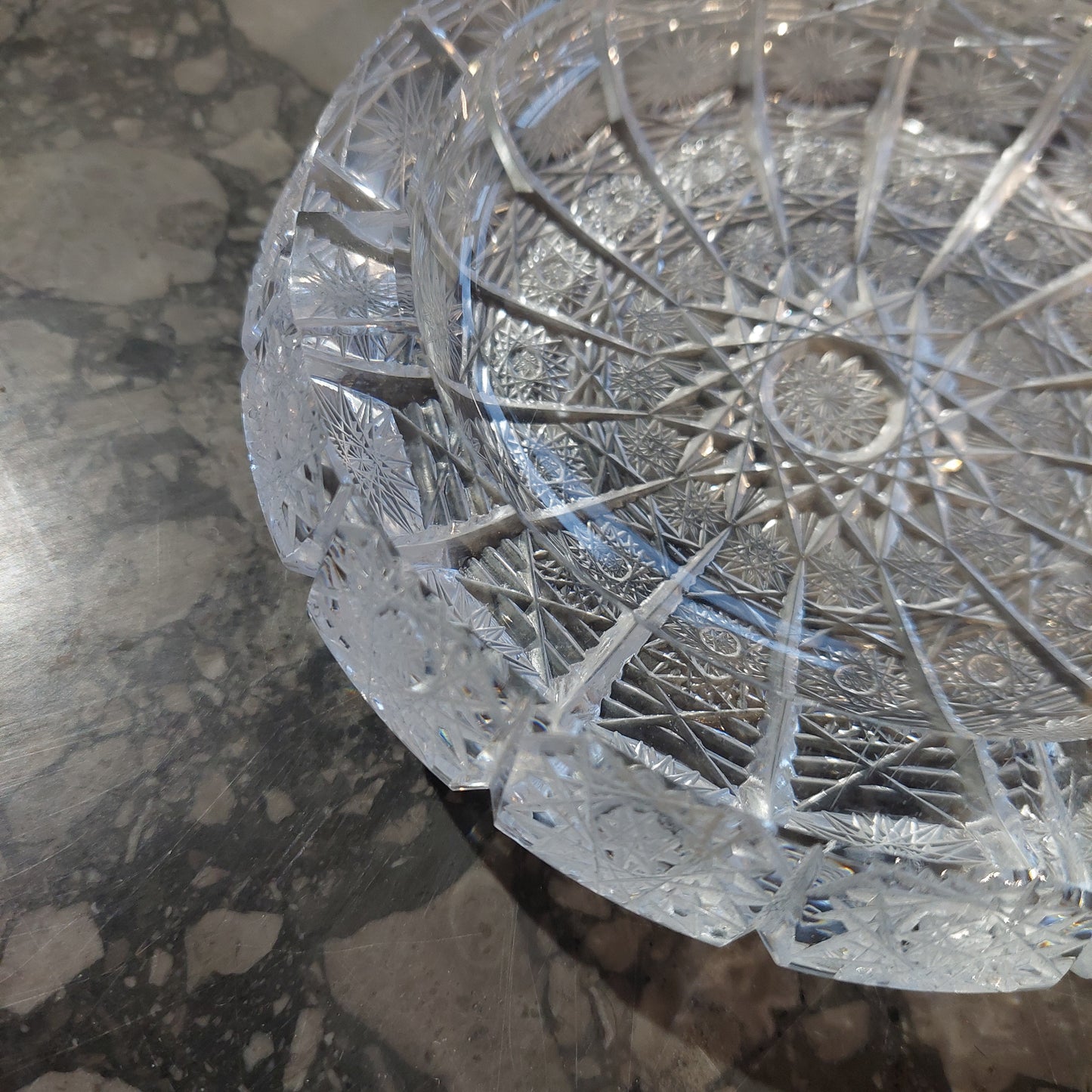 Posacenere Cristallo Molato Di Boemia D16x4h