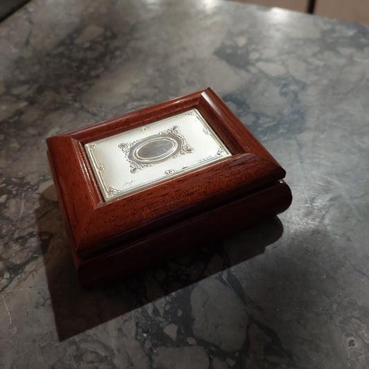 Scatolina Legno/argento Cm10,5x8,5x4h