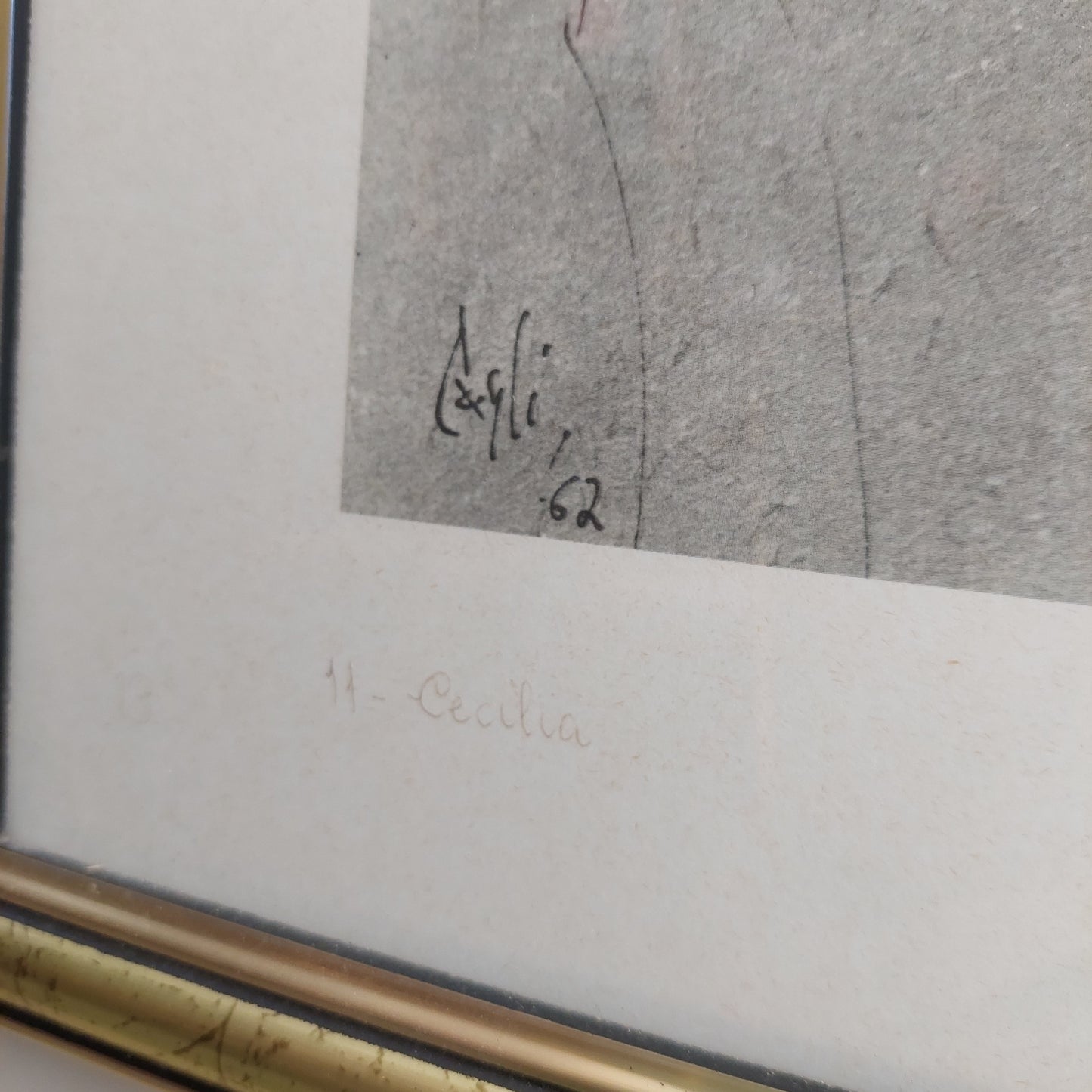 Quadro Litografia Corrado Cagli "cecilia" Cm44x60
