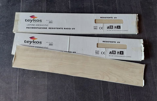 Set/56 Listoni Adesivi Pvc Effetto Legno Cm91x15