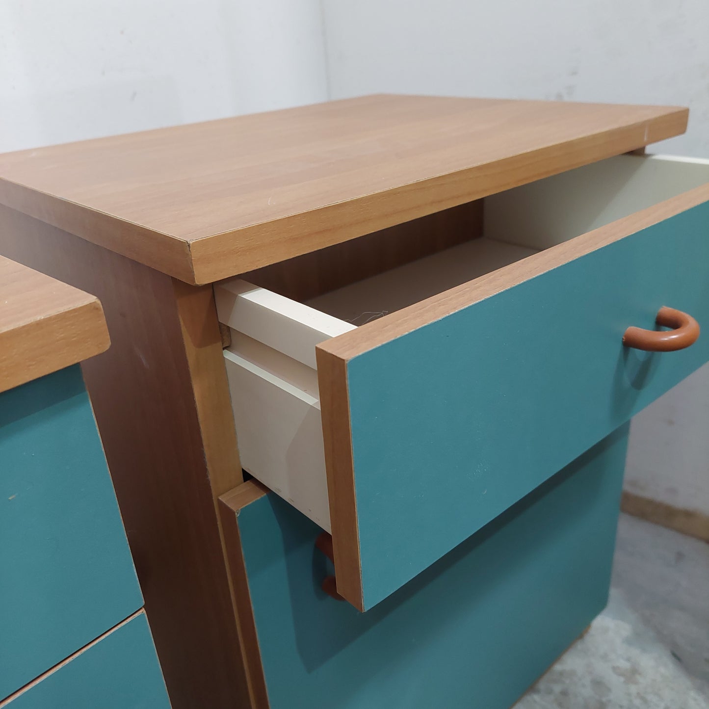 Coppia Comodini Verde Noce 1/a 1/c Cm41x33x54