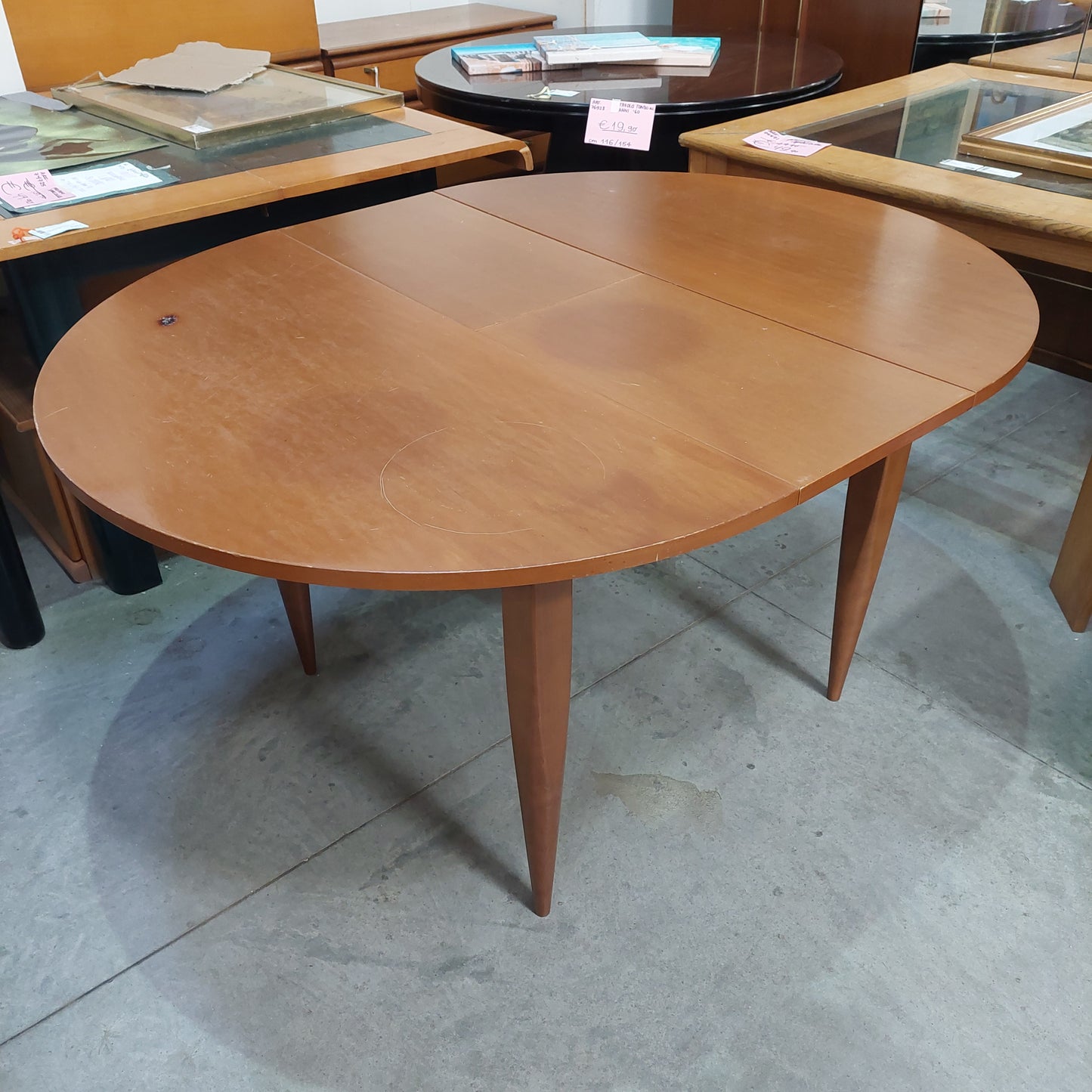 Tavolo Tondo * All. Ciliegio Cm110/142x74h
