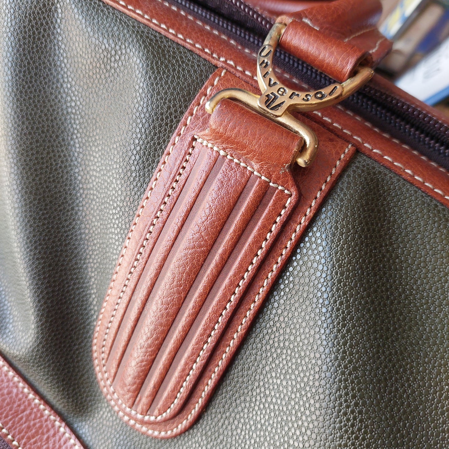 Borsone Da Viaggio Verde In Pelle Vintage Universal