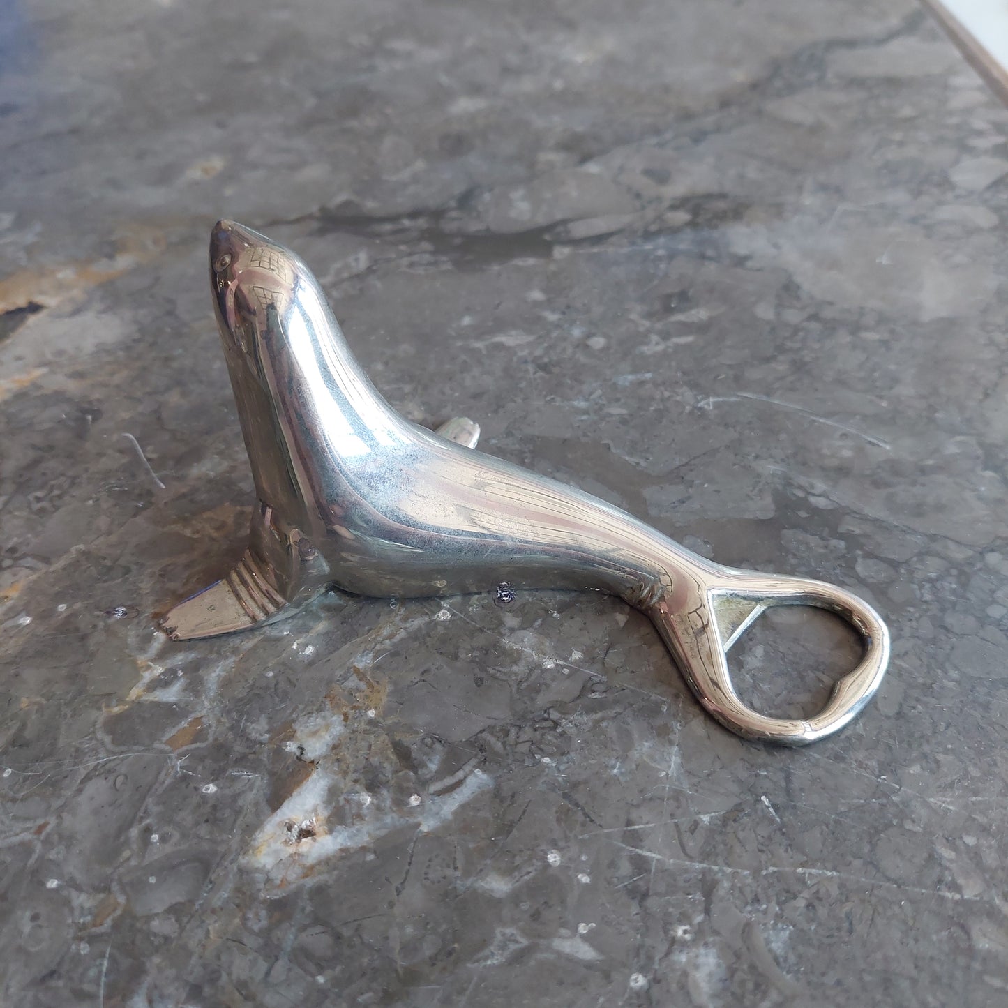 Apribottiglie Foca Silverplated Vintage