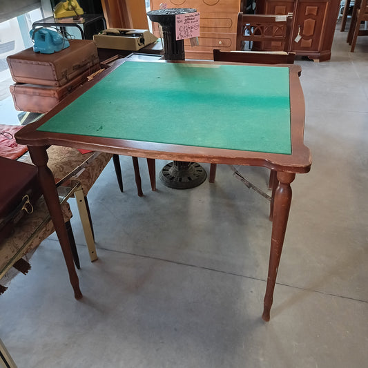 Tavolo Da Gioco Richiudibile Legno Panno Verde * Cmx80x80x76h