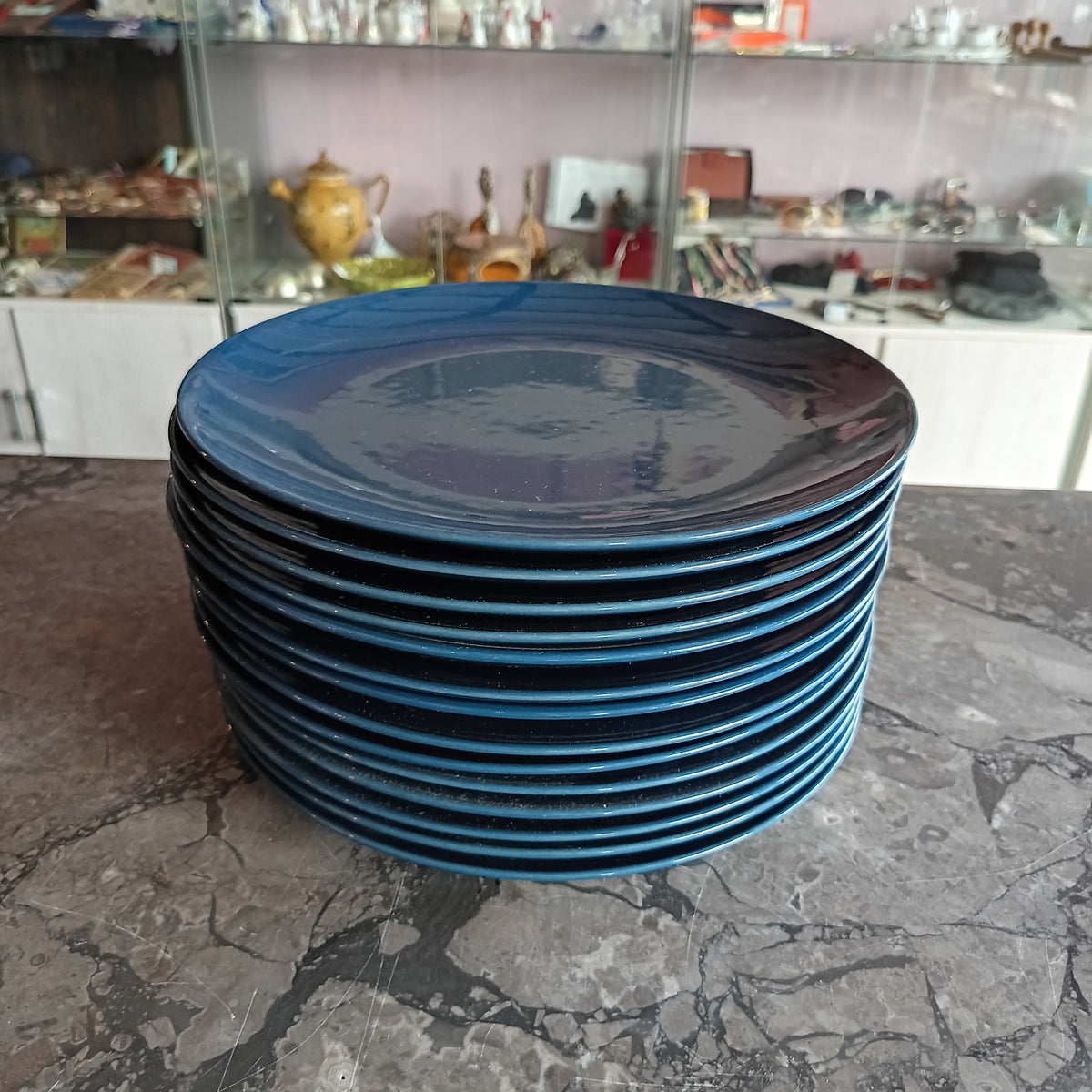 Set/14 Piatti Piani Ikea Porcellana Blu