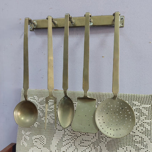 Set/5 Posate Da Parete Ottone Vintage