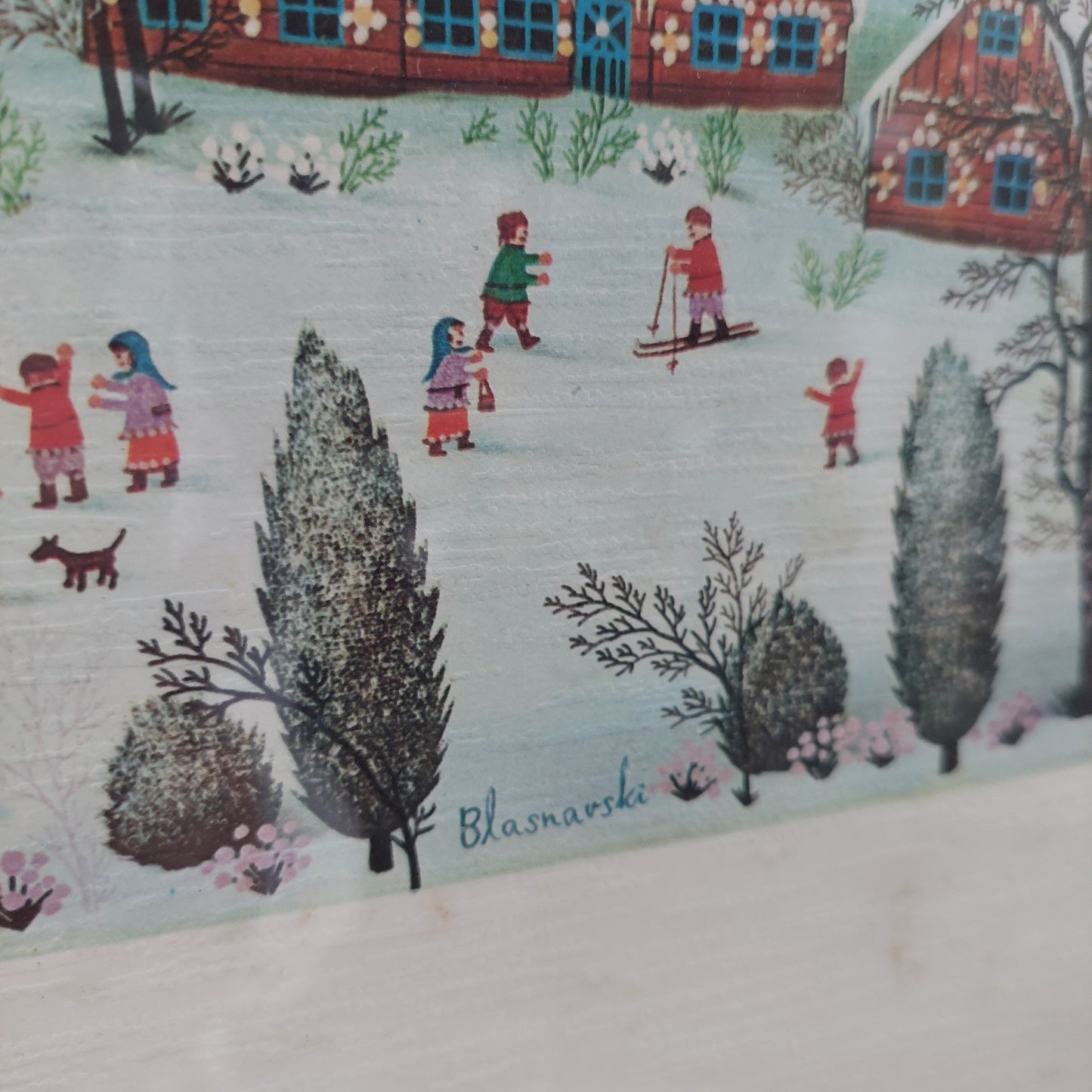 Q/stampa Villaggio Innevato Naif "blasnavski" Cm54x39