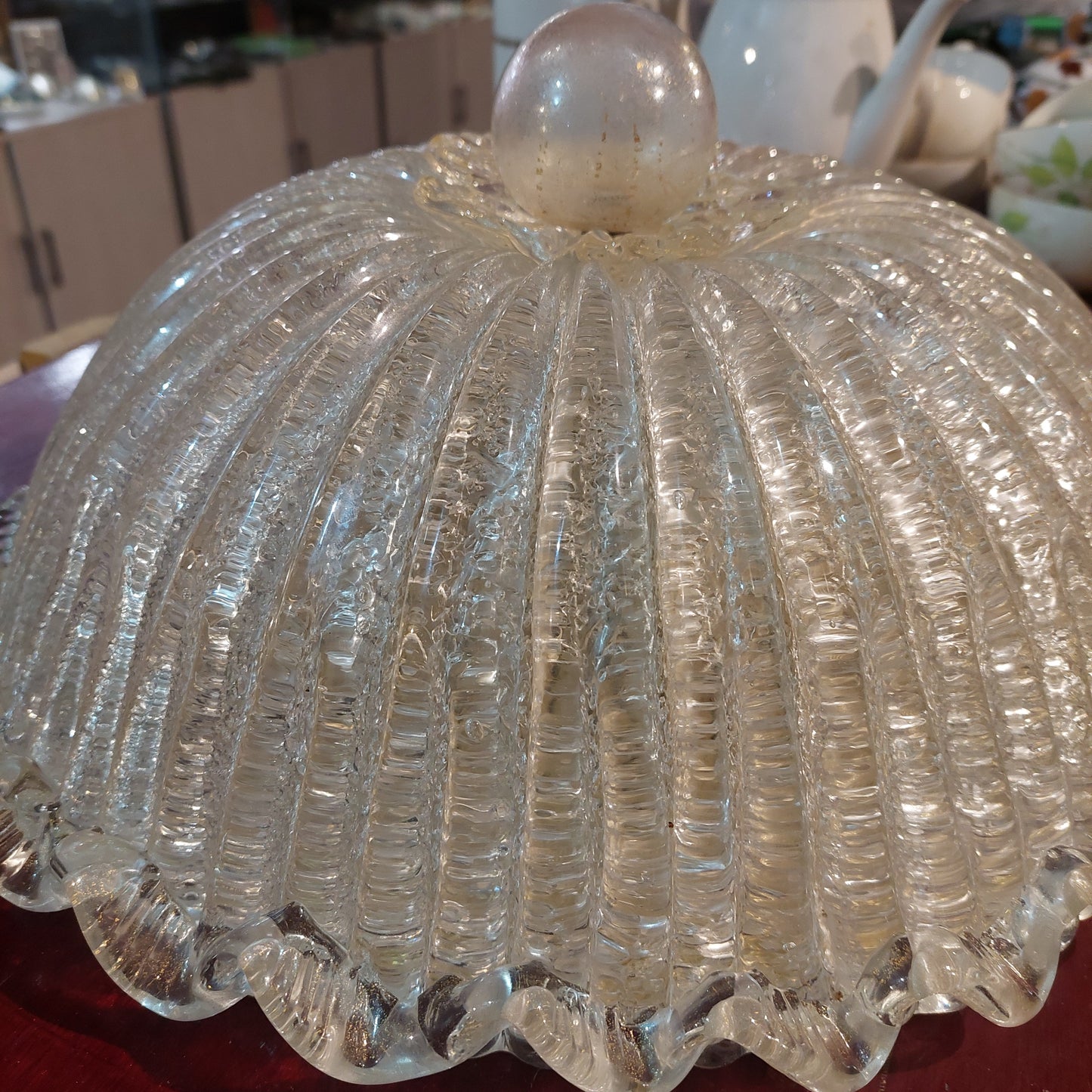 Plafoniera Vetro Di Murano Anni 50 2 Luci