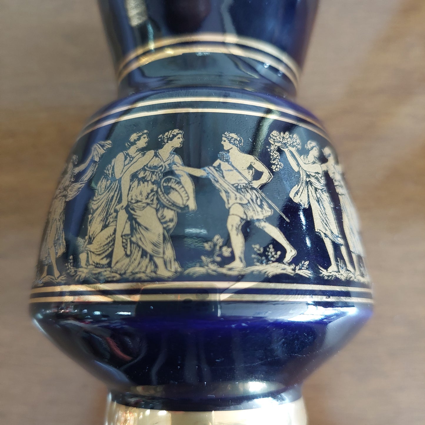 Vasetto Ceramica Greca Blu Cobalto/oro