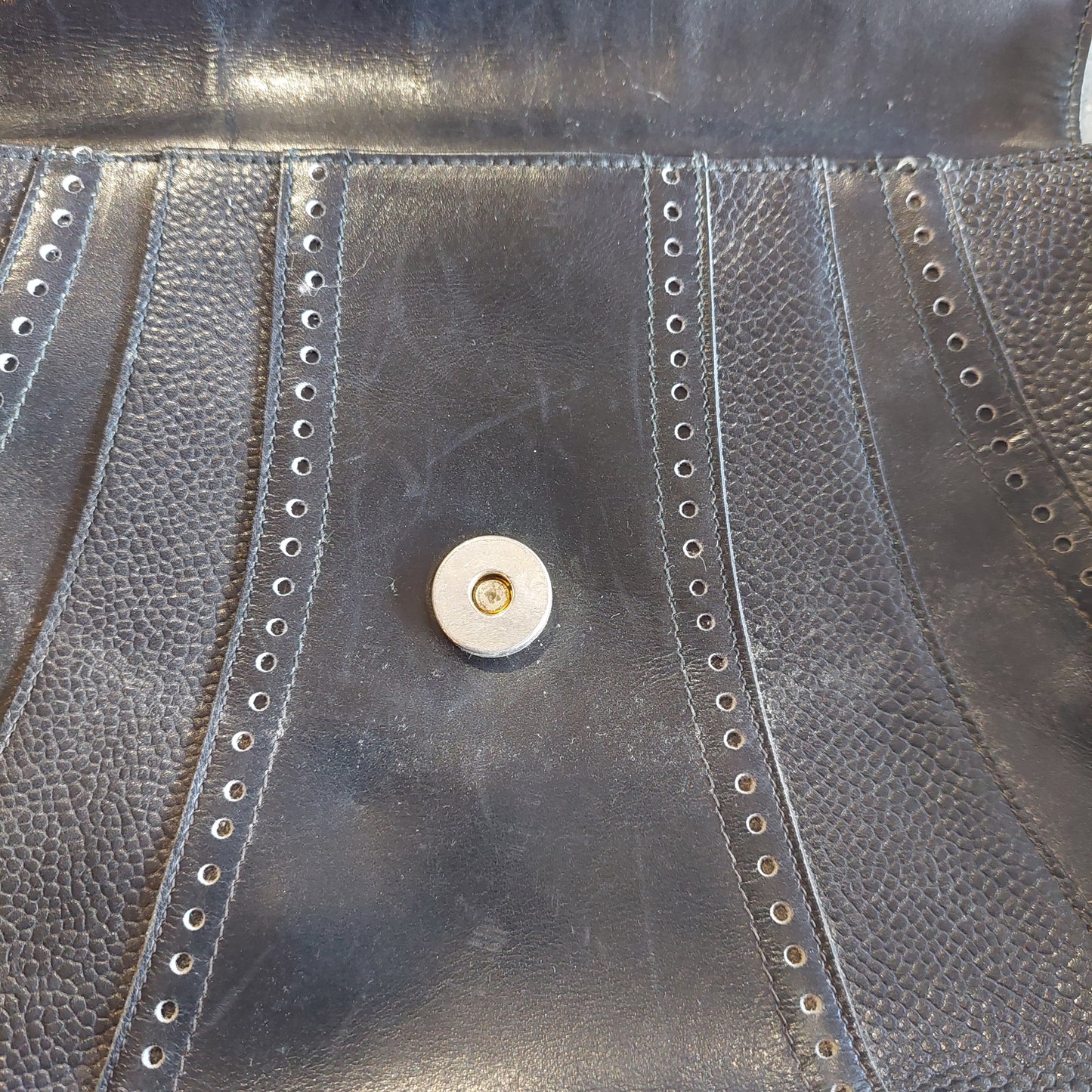 Borsetta* In Pelle Nera Farfalla Vintage