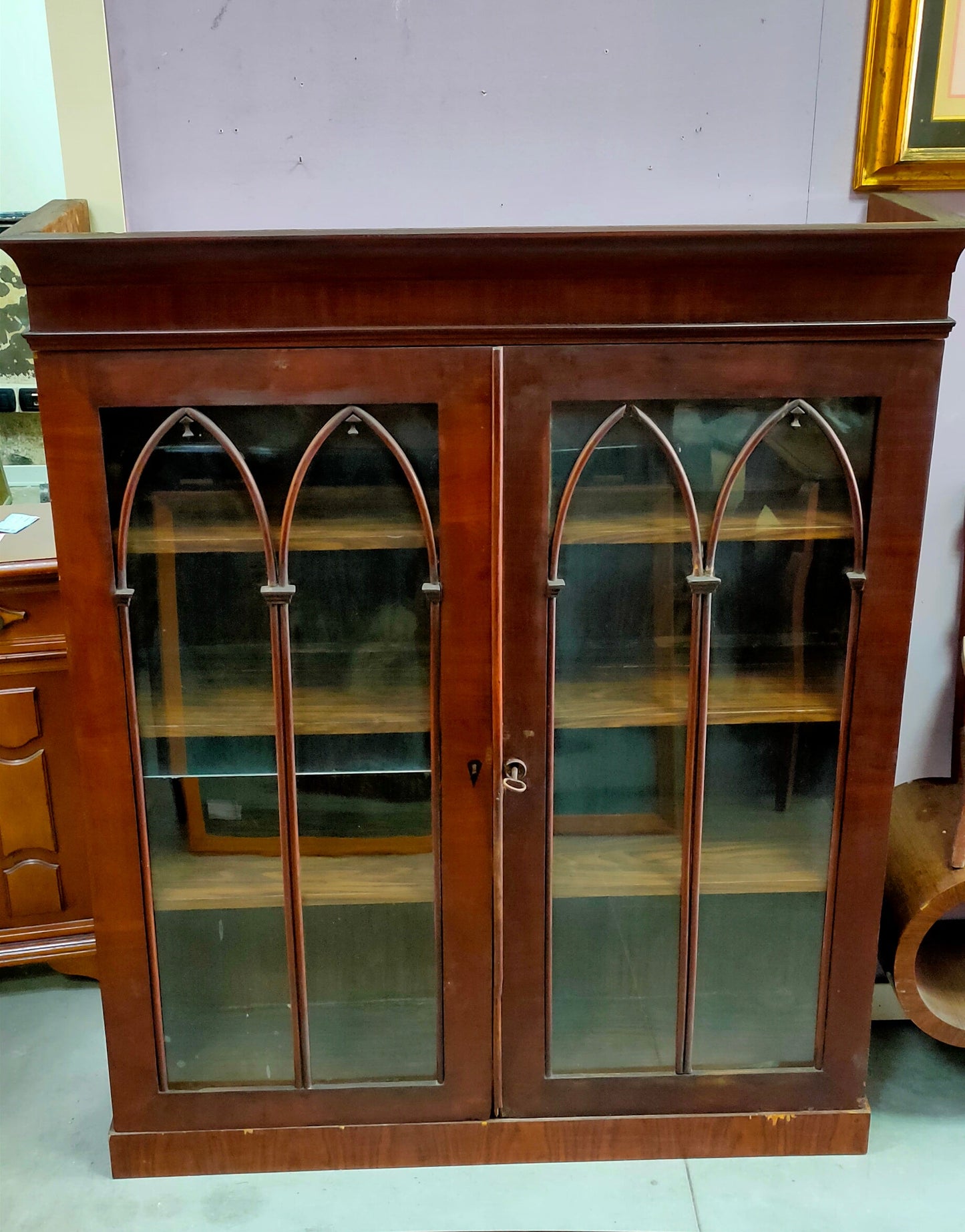 Vetrina Mogano 2/a Stile Inglese Fine 800 Cm113x34x134h