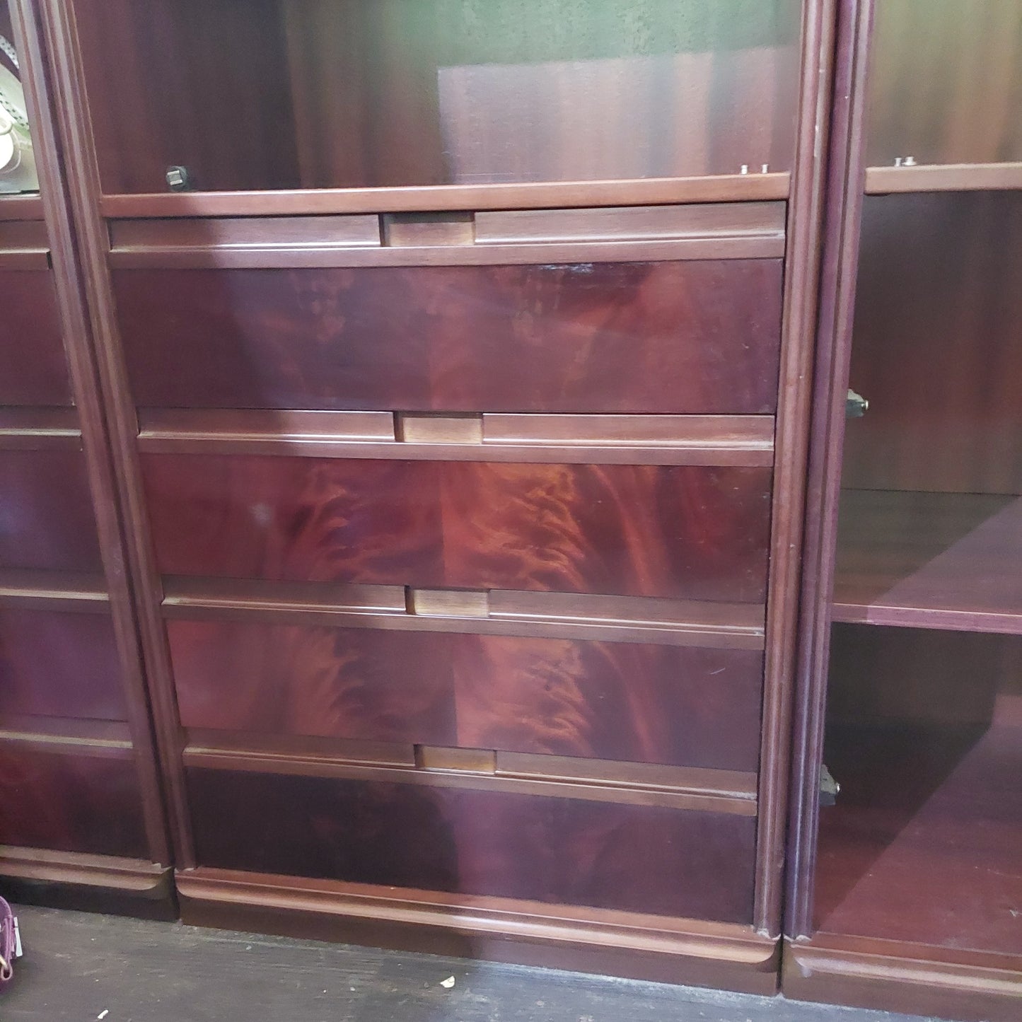 Libreria Legno Noce Scuro 4/r 4/c Cm60x46x203h