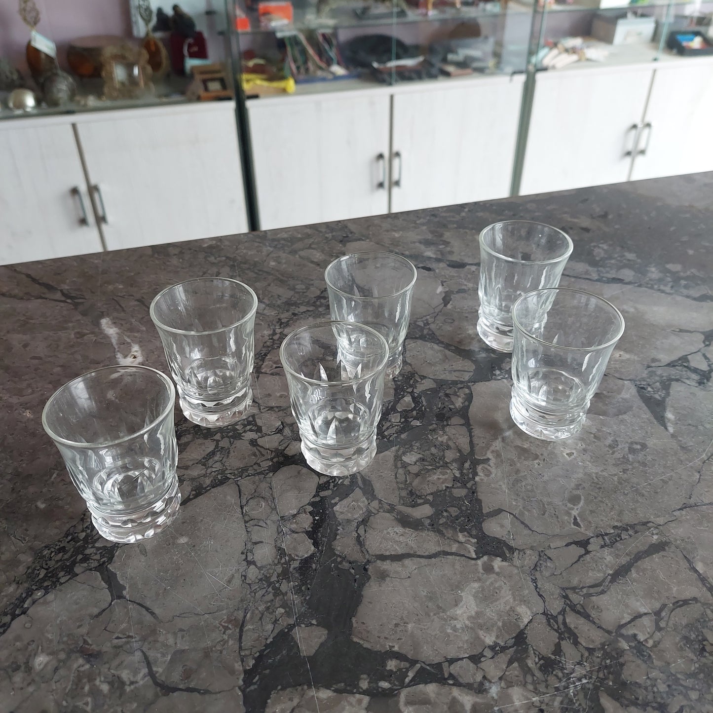 Set/6 Bicchierini Liquore Vetro Vintage