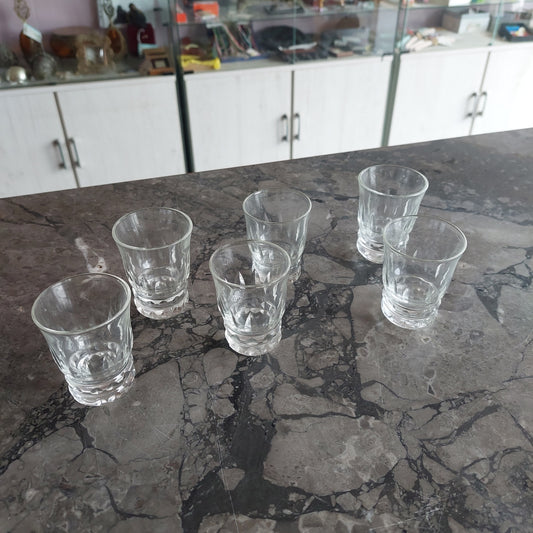 Set/6 Bicchierini Liquore Vetro Vintage