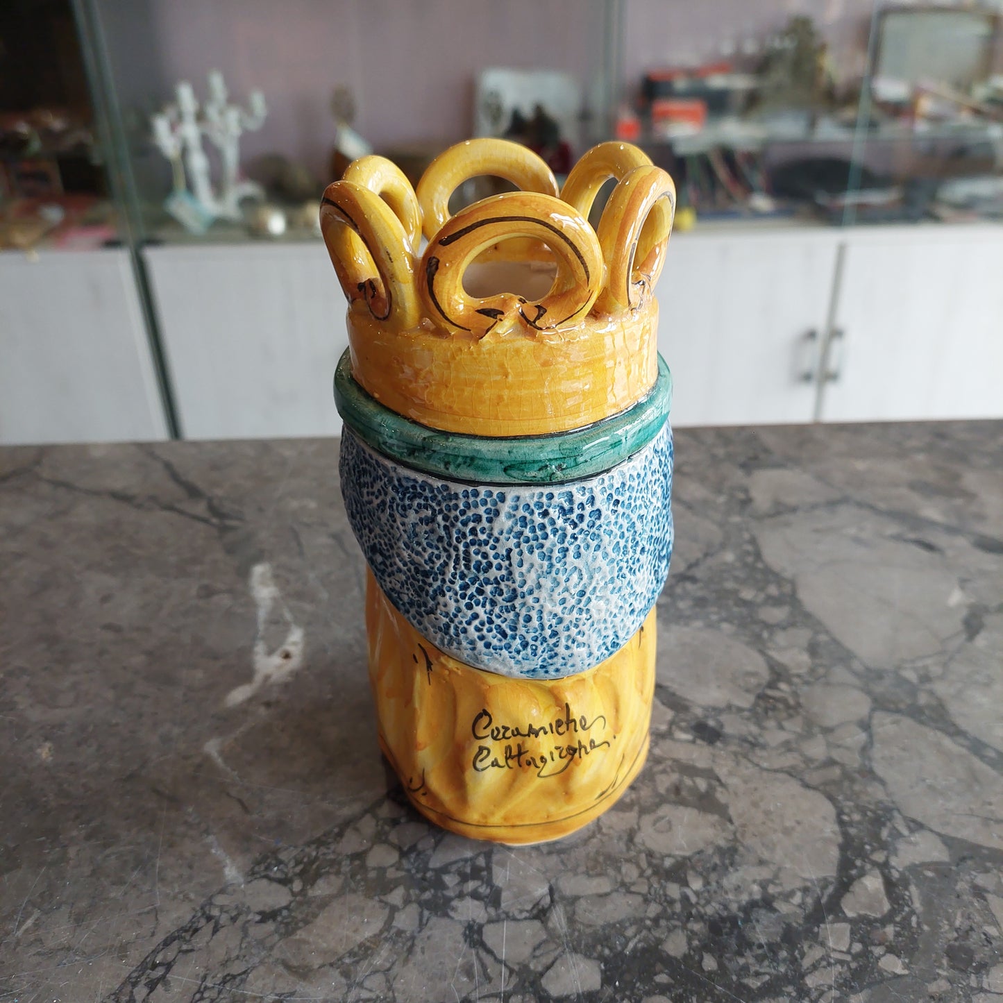 Vasetto * Testa Di Moro Ceramica Caltagirone