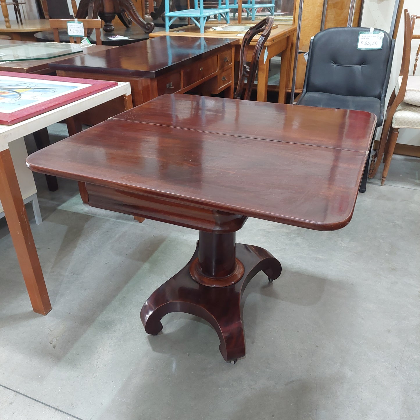 Consolle/tavolino Da Gioco "a Libro" St. Inglese '800 Cm86x43x76h