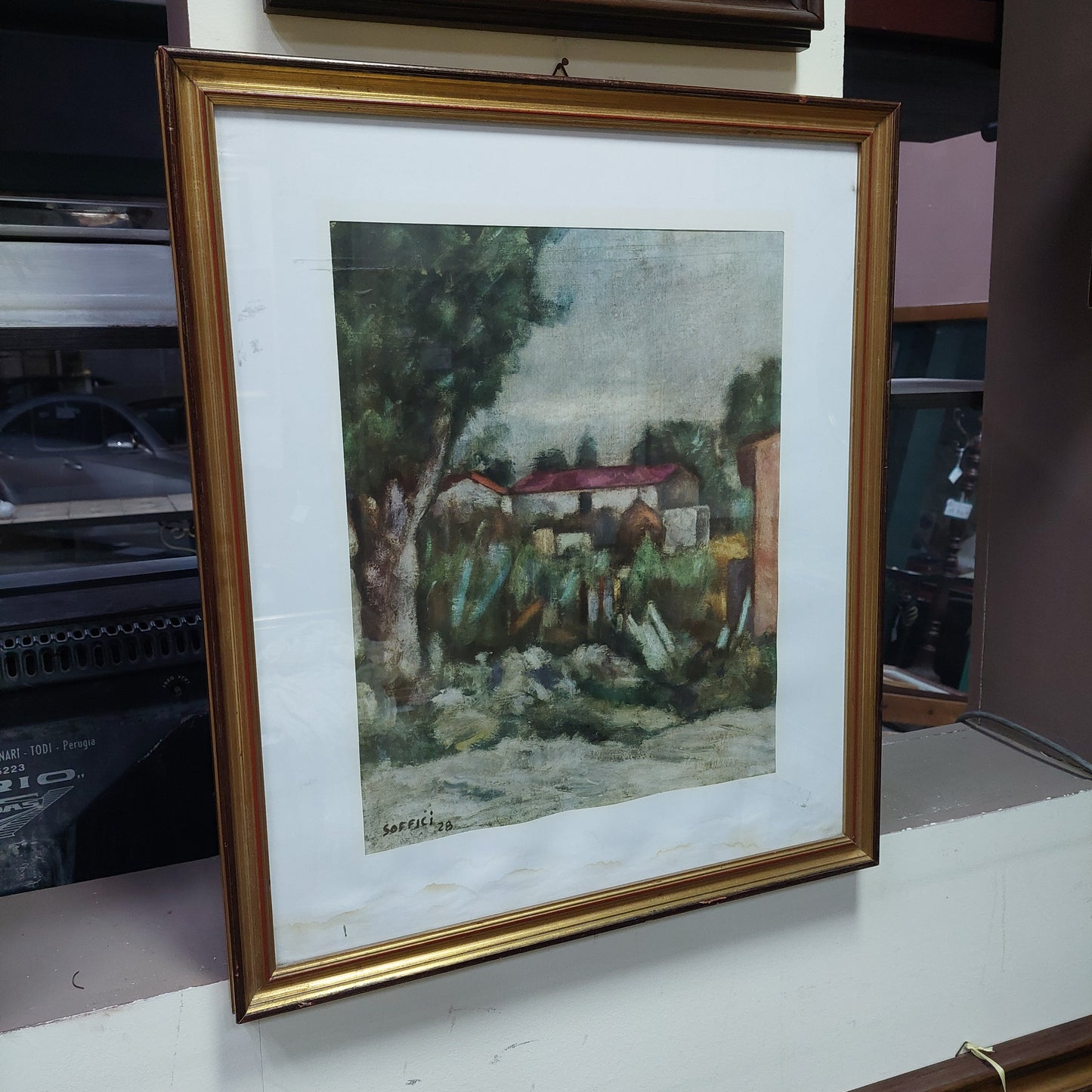 Q/stampa* Paesaggio Toscano Di Ardengo Soffici Cm55x65