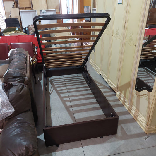 Letto Singolo Nero Contenitore*