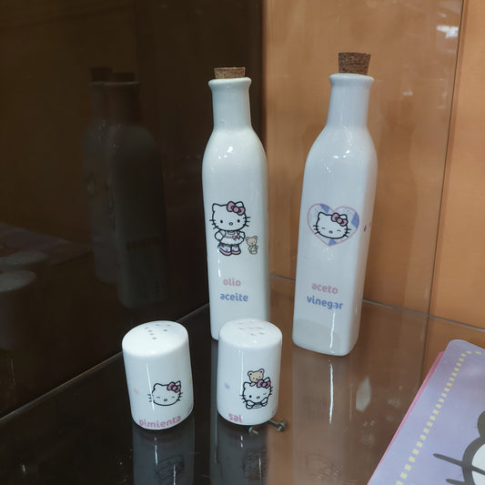 Set/4 Pz Olio/aceto & Sale/pepe Hello Kitty Sanrio Porcelain Art
