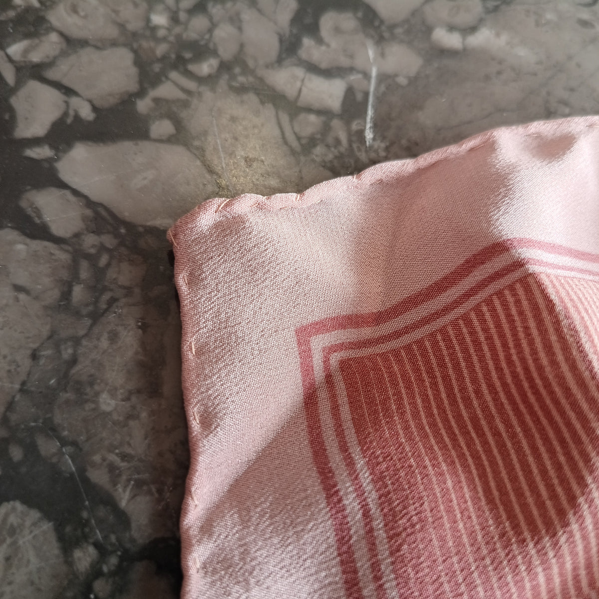 Foulard Seta Riquadri Rosa Cm70x75