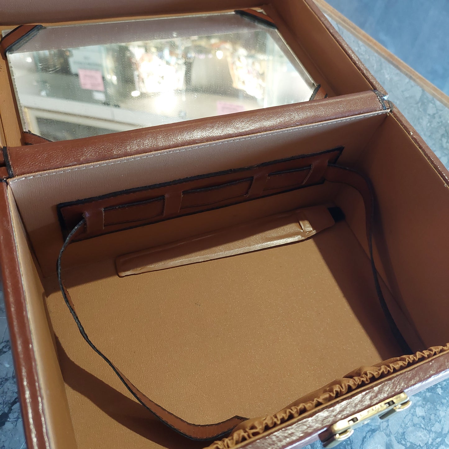 Bauletto * Beauty Case Da Viaggio Vintage In Pelle
