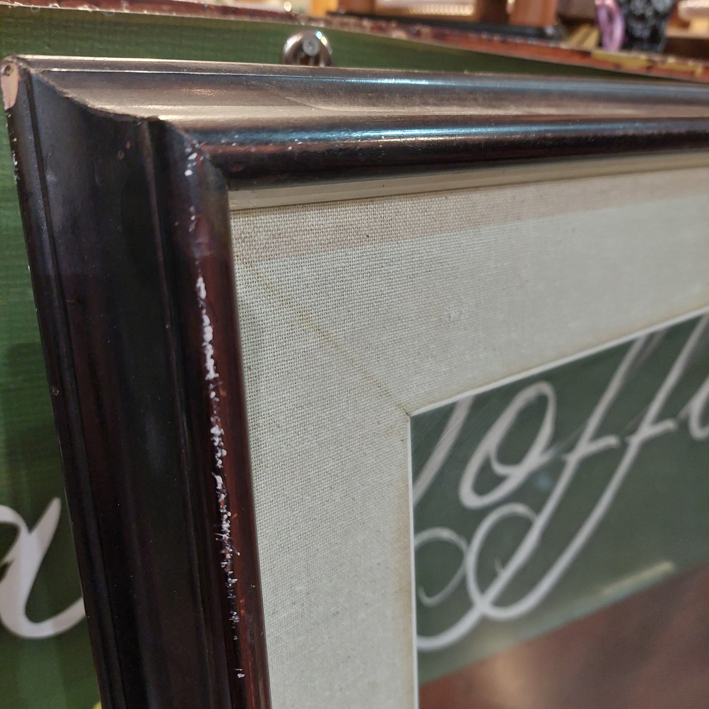 Cornice Legno Scuro Con Passpartout E Vetro Cm69x89
