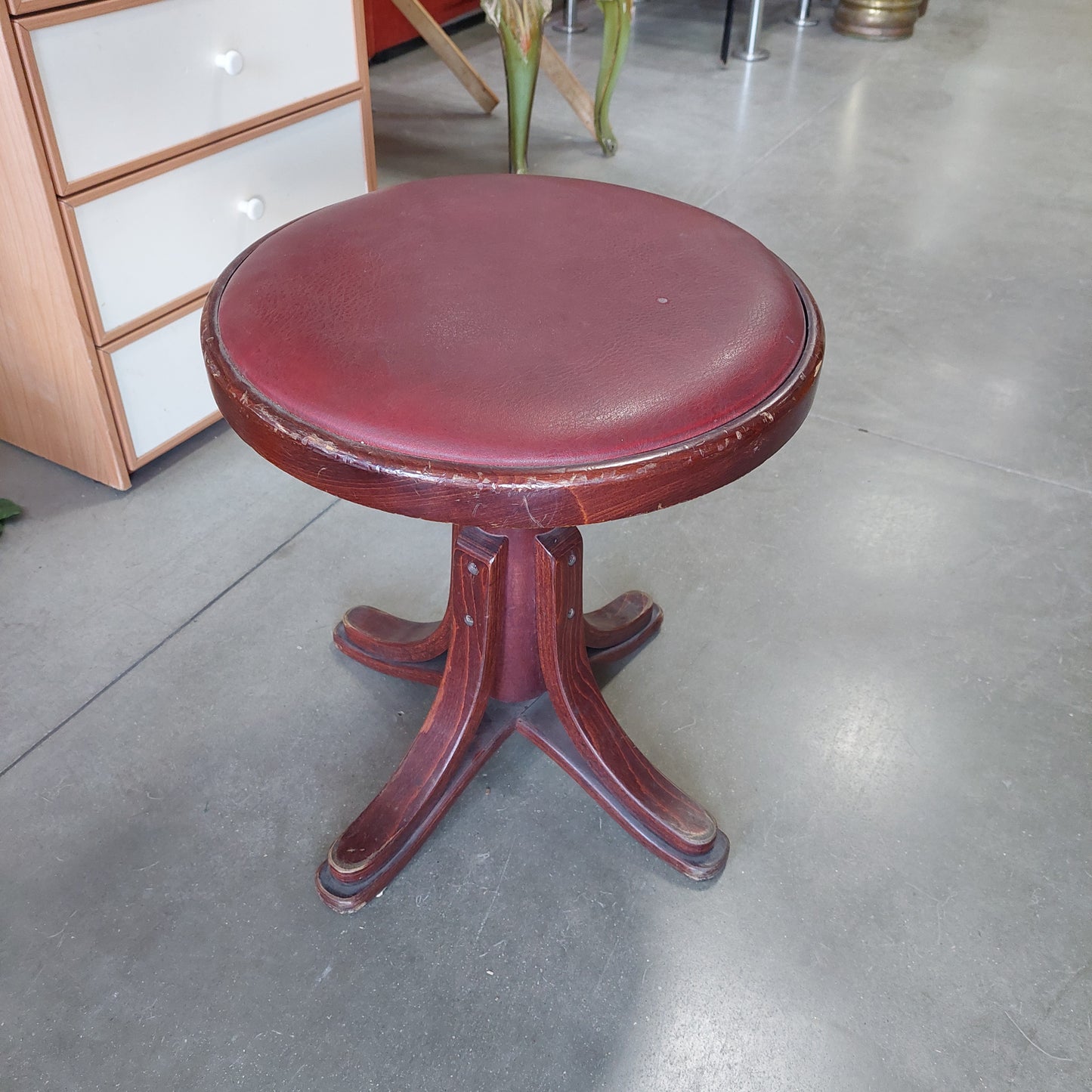 Sgabello Thonet Legno/pelle Crisafulli